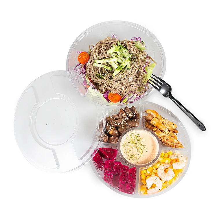 Custom transparent clear plastic fruit insert tray salad bowl  blister packaging tray with dividers