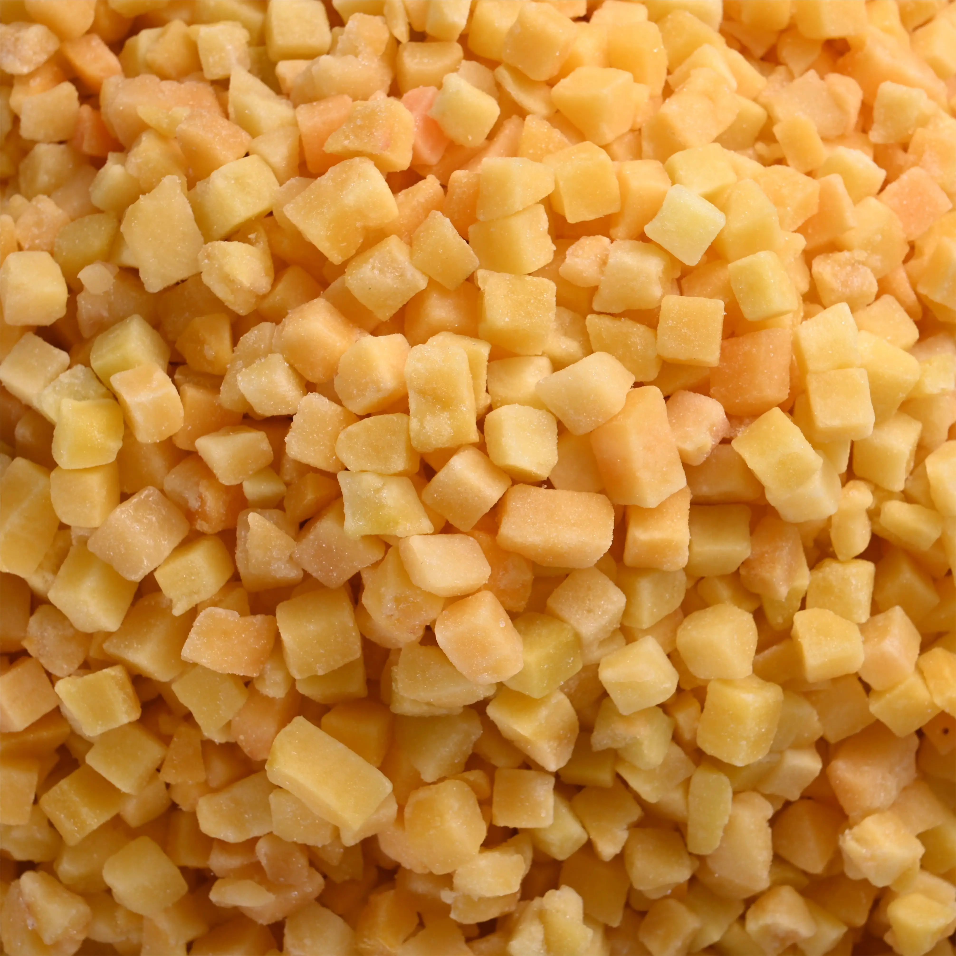 IQF Wholesale fruit frozen yellow peach dices Quick frozen high-quality yellow peach dices