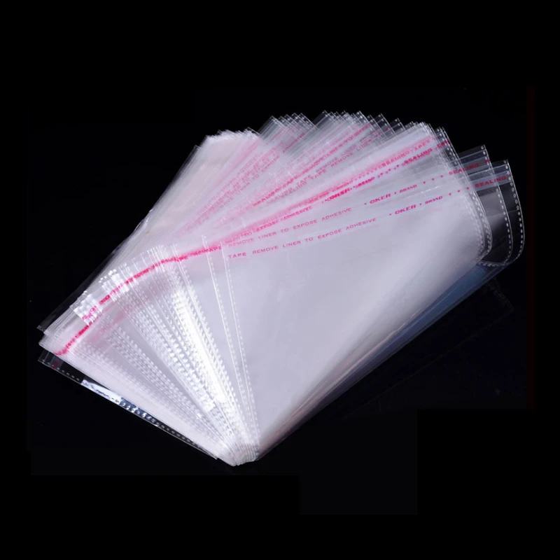 100 шт./упак. пользовательский прозрачный упаковочный пакет, одноразовая Водонепроницаемая самоклеящаяся упаковка, прозрачный пластиковый пакет Opp