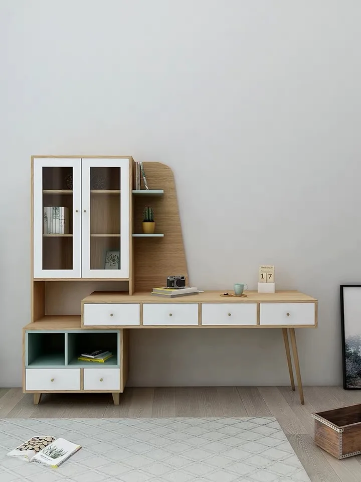 Modern Kid Use School Table Home Furniture Wooden Desktop Study Desk Children Table Make Up Table Bedroom Dresser With Cabinet