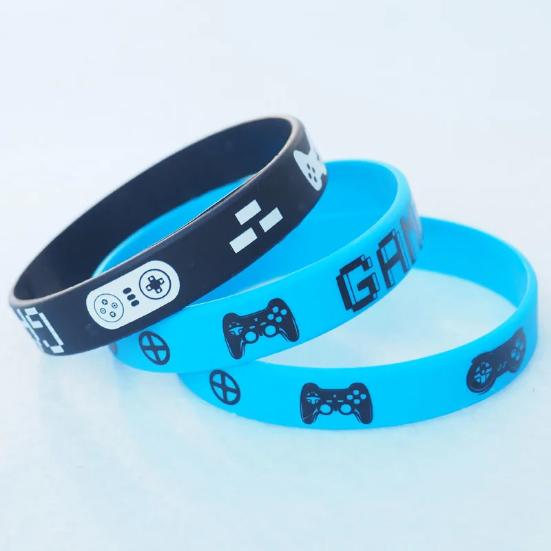 Free Sample Silk Screen Printed  Customize Logo Silicone Bracelet Rubber Wristband, Hot Sale Game Player Wrist Bands Silicone