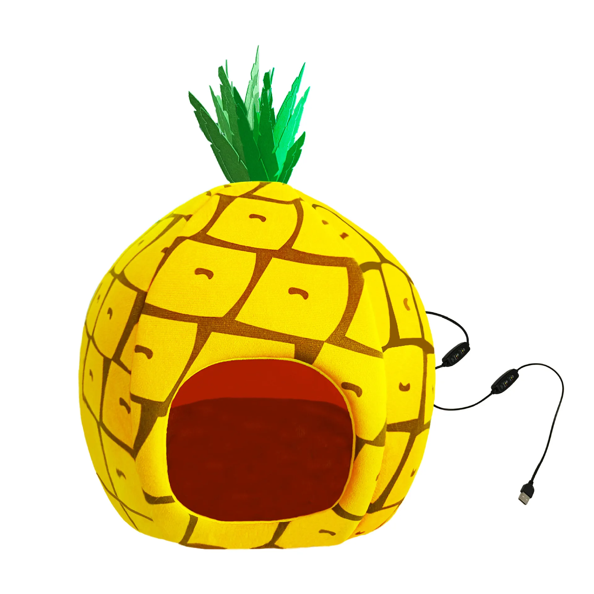 Timing Setting Ajustable Heated Cute Monster Soft Plush Pet House Warm Cozy Cat Bed Cave For Indoor Cats Large Cat Puppy