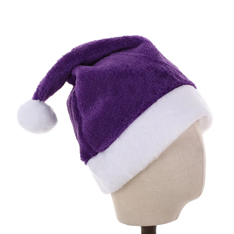 Autumn and winter new solid color short plush Christmas hats holiday party decoration cap and hats for men and women