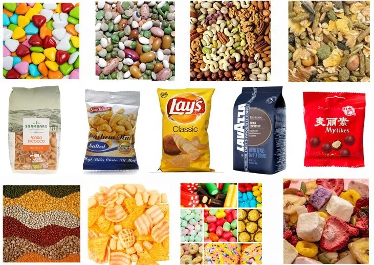 14 multihead weigher food mental detector production line Pillow bag vertical snacks granule Packaging Machine