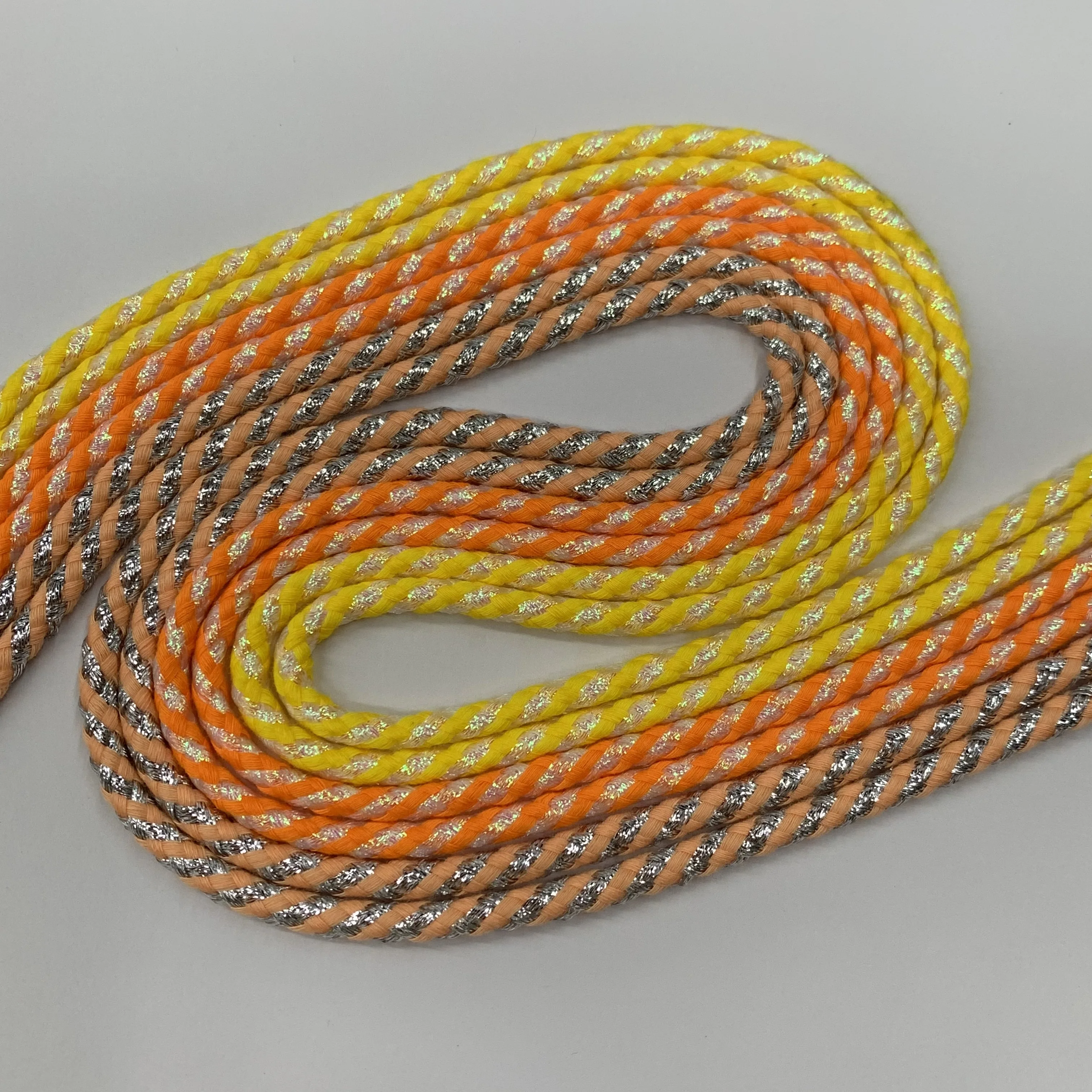 Sneaker Accessories Round Cotton Polyester Luminous Shoe laces Glitter Reflective Rope Shoelaces