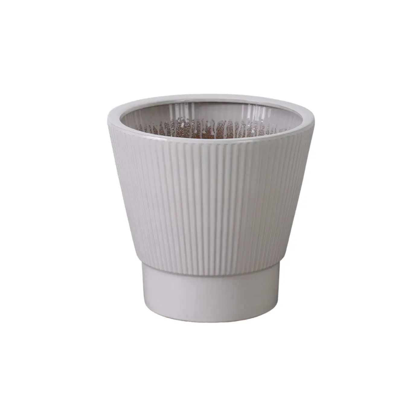 Sets 3 Cheap Custom Garden Decor Maceta Indoor Outdoor Succulent Pot White striped Planter Ceramic Flower Pots