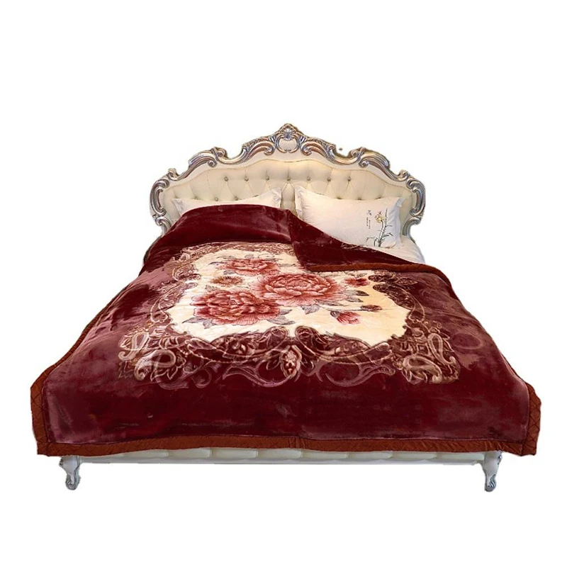 Luxury Korean Mink Blanket Super Soft 2 Ply Acrylic Queen Size Comfortable Bed Use Portable Cheap