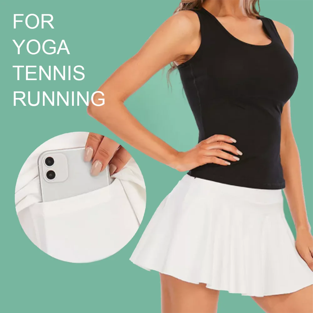 Tennis Skirts Sportswear Clothes Girl Women Gym outfit Golf Pleated 2 layer design Wholesale/ODM/OEM