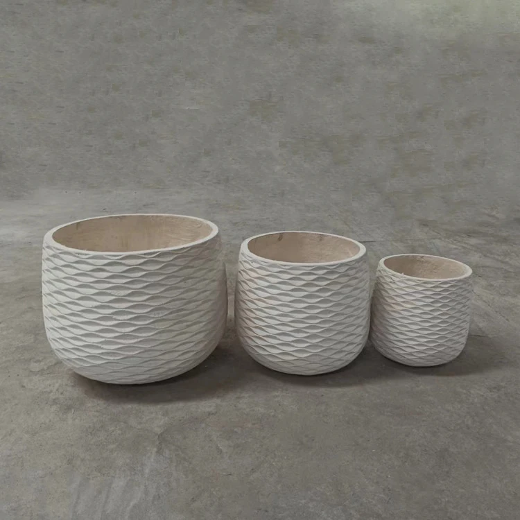 BRICE New design  home modern balcony decoration larger fiber clay pot floor big planter flower pots