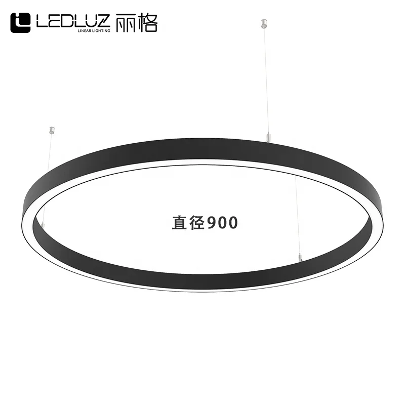 Modern Ring Aluminum LED Profile Pendant Circle Curve Linear LED Light Lighting Up and Down Round Extruded LED Profile