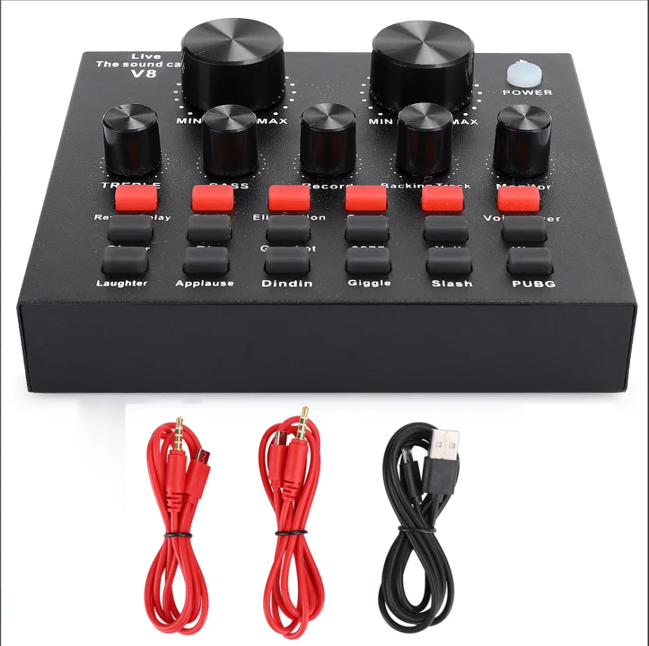 2021 Hot sale studio sound card V8 sound card live stream