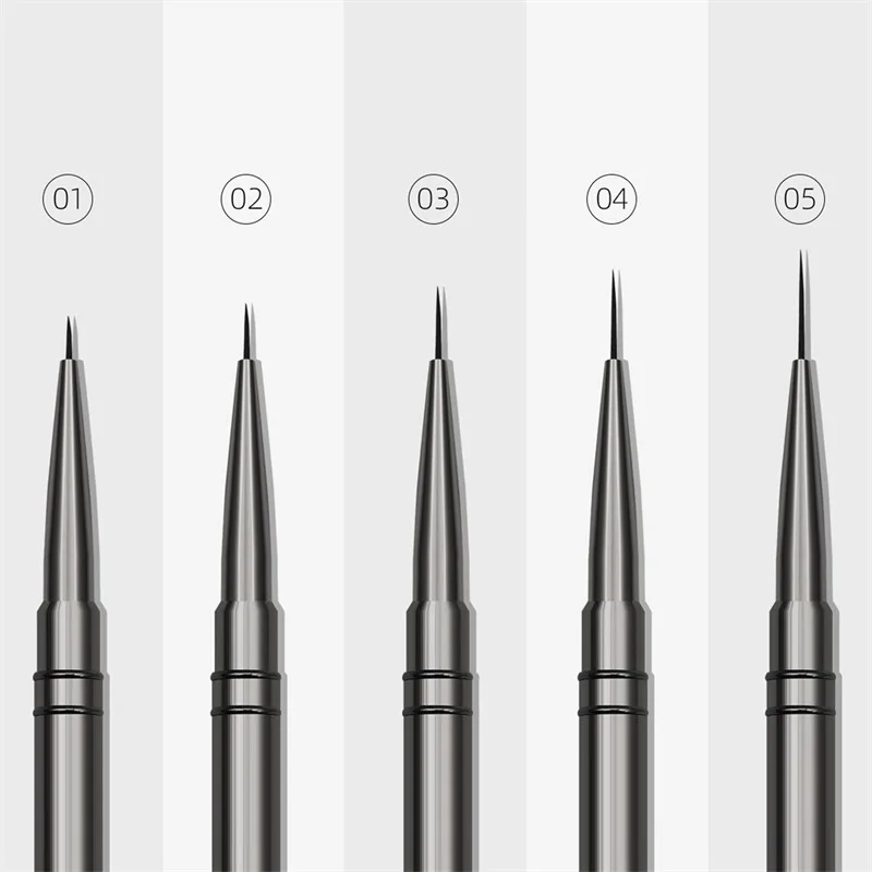 5pcs per Set Nail Art Brushes Liner Striping Brush for Strokes Details Painting Blending Elongated Lines