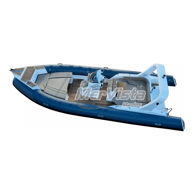 Wholesale CE approval 1.2mm PVC Hypaon Fiberglass double Hull Boat rib 760 with radio and GPS