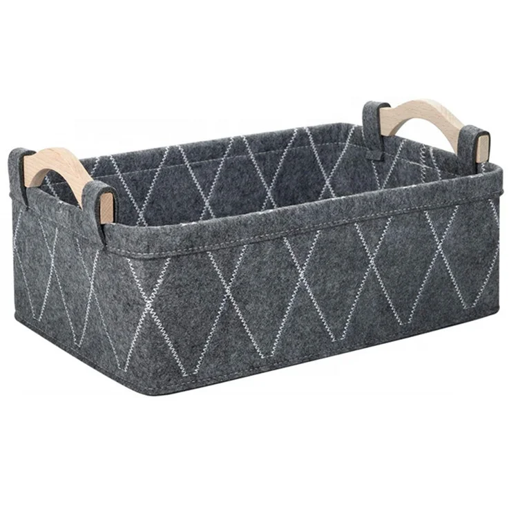 YUJIN Felt Basket for Shelves Fabric Storage Cubes Nursery Bin Decorative Storage Boxes