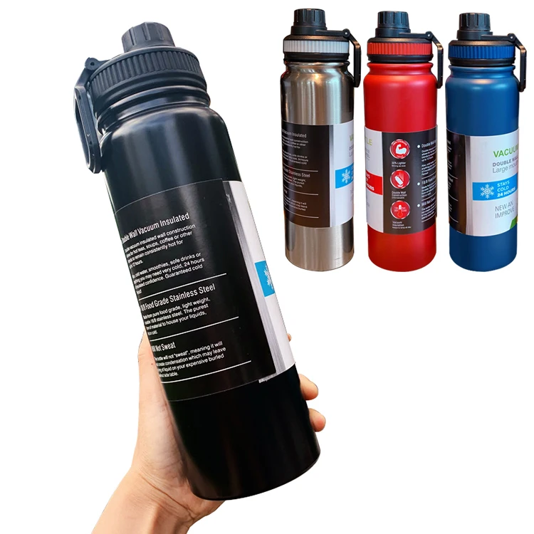 Custom Logo OEM Bpa Free Powder Coated Insulated Double Wall Stainless Steel Metal Sport Drink Water Bottle