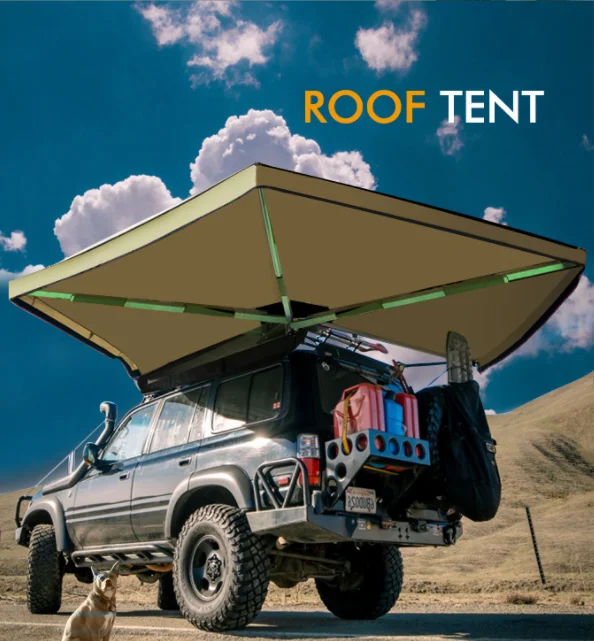 Outdoor camping 270 degree free standing awning without support poles