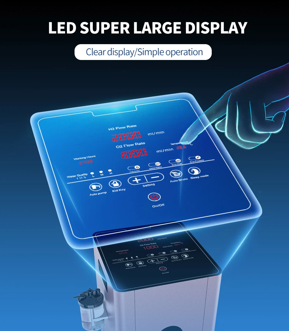 Suyzeko Wholesale New Factory SPE PEM Ionizer 99.996%  Hydrogen Inhalation Therapy Machine 3000ml