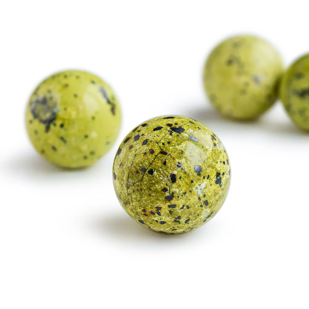 Wholesale Natural Hand Carved Healing Stones Green Ball Serpentine Crystal Spheres For Fengshui Decoration