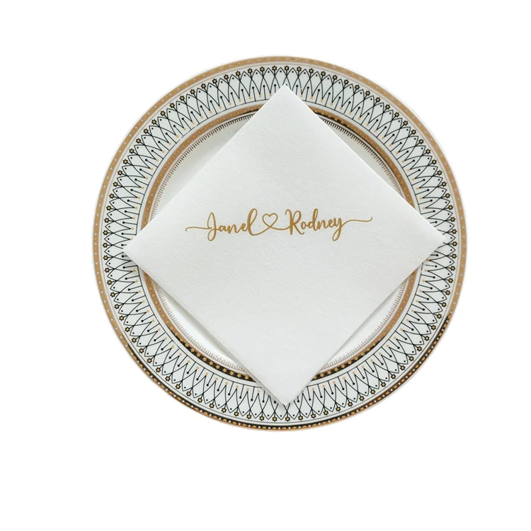 Свадебные бумажные салфетки Airlaid изготовленные на заказ Коктейльные с