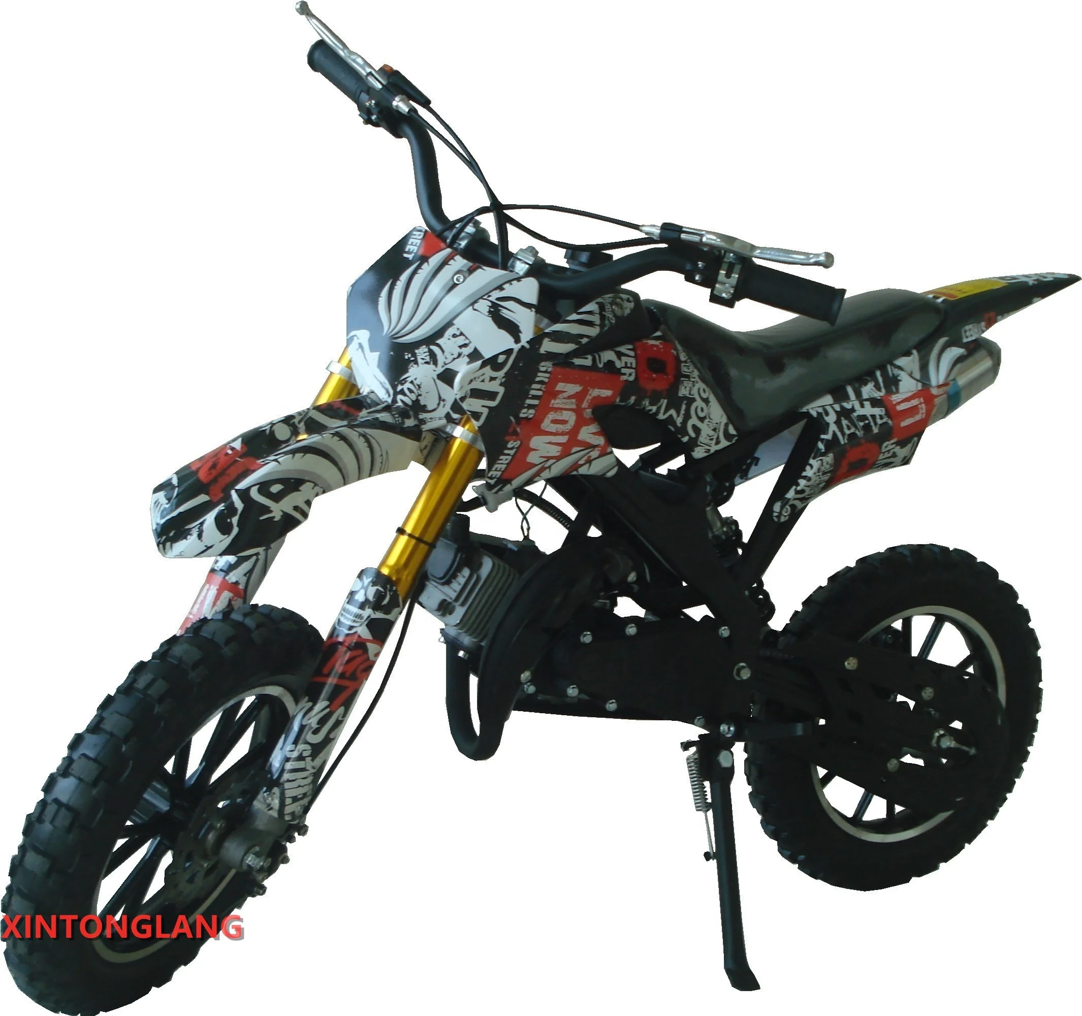 2021 New Cheaper 49cc 2stroke air cooled pull start water transfer printing super mini moto cross pocket dirt bike