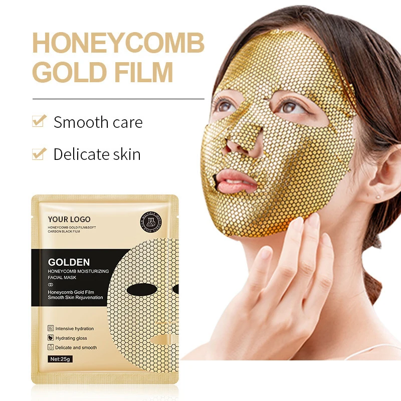 Wholesale gold mask Honey Hydrating Moisturizing Anti-aging Honeycomb soft carbon double membrane cloth Facial Sheet Mask