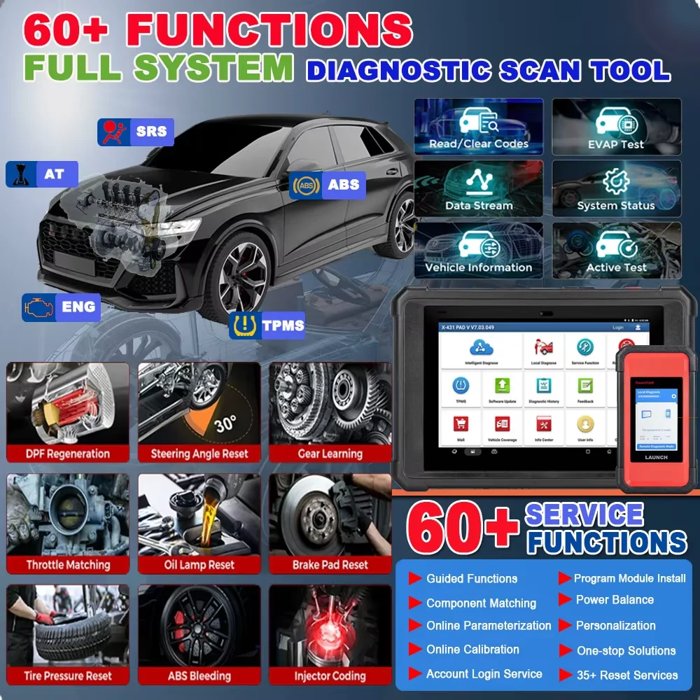 LAUNCH X-431 PAD V ELITE SmartLink Topology New Extended 24V Online Diagnostic Tools Trucks Cars Commercial Vehicles 24H Remote