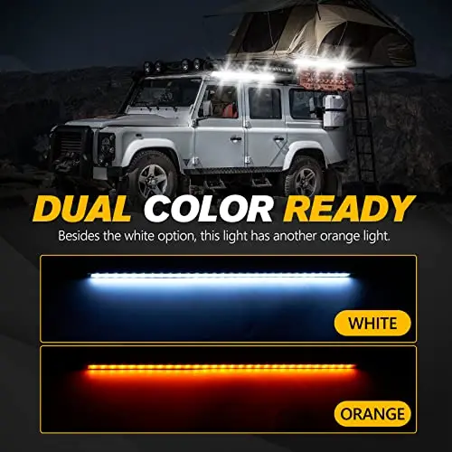 Aurora Dual Color Outdoor DC12V Waterproof LED Camping Strip Light Kit for RV Caravan Camper Tent Awning Lighting