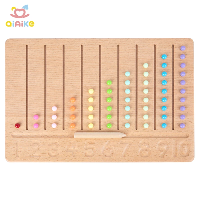 
Children Wooden Montessori Early Education Counting Board Toys Toddler Color Recognition Games Wood Math Learning Toys For Kid 