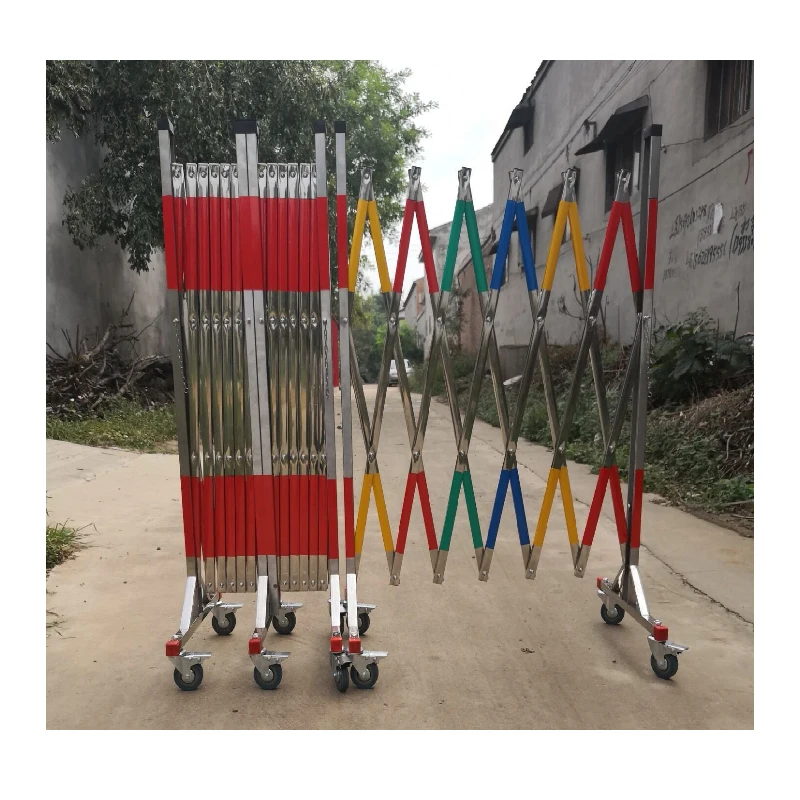 Security Folding Gate Double Diamond Details Road Manual retractable gates Pedestrian control security barrier