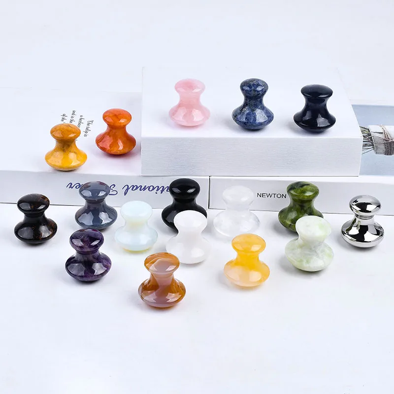 Hot Selling Mushroom Shape Jade Stone Eye Face Skin Care Guasha Massager Custom Logo Natural Crystal Facial Gua Sha Tool