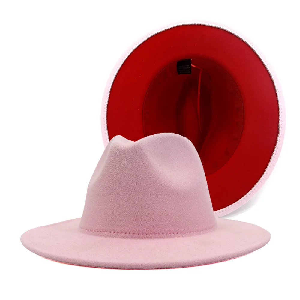 Two Color Fedora Hat fedora hats women wholesale 2021 wide brim fedora hats