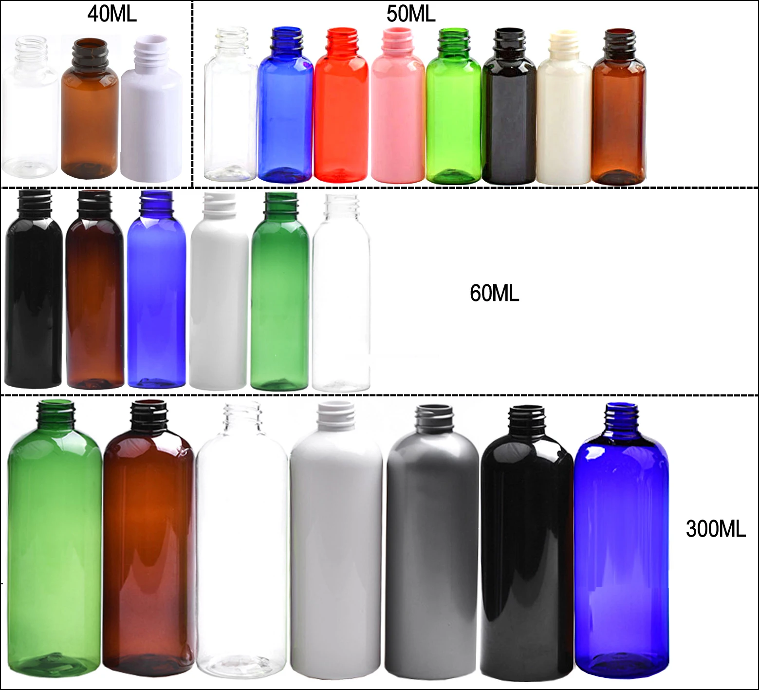 Fine Mist Plastic Spray Bottles 30ml 50ml 60ml 100ml 250ml 500ml 16oz Perfume Oils Cosmetic Transparent Essential Spray Bottles