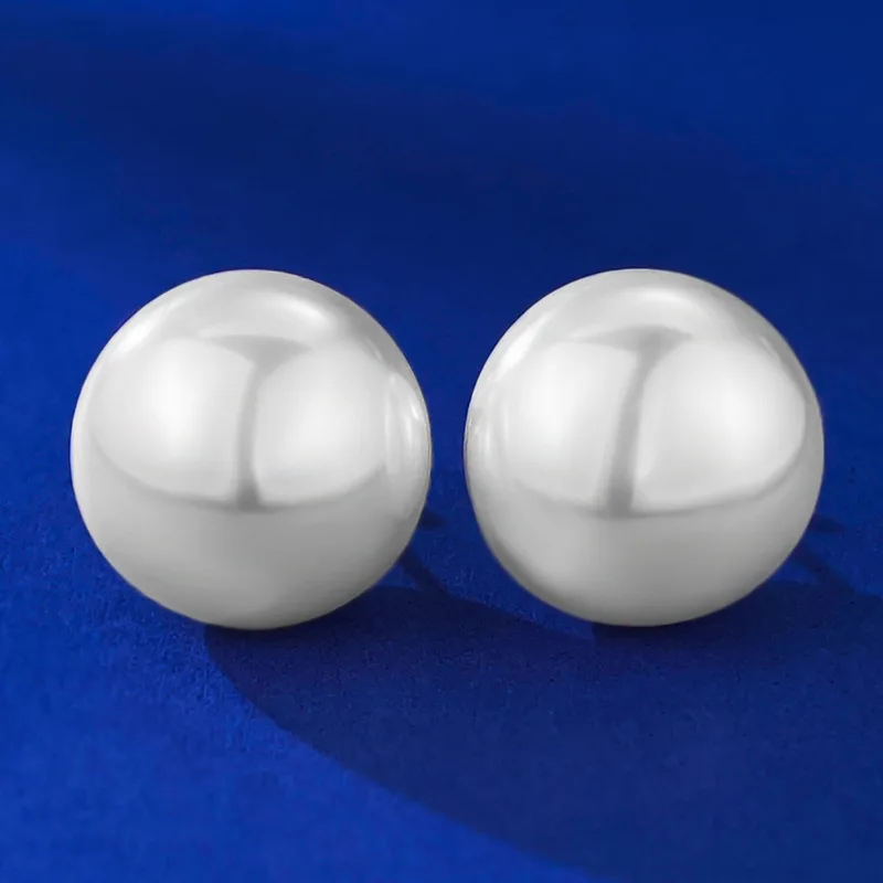 2023 New Natural Freshwater Pearl 16mm Earstuds Full body 925 Silver European Beauty Earrings Earrings