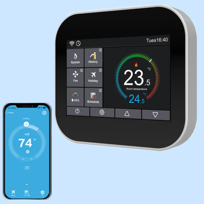 24V touch screen temperature controller FCU mc6 electronic thermostat wifi for air conditioner