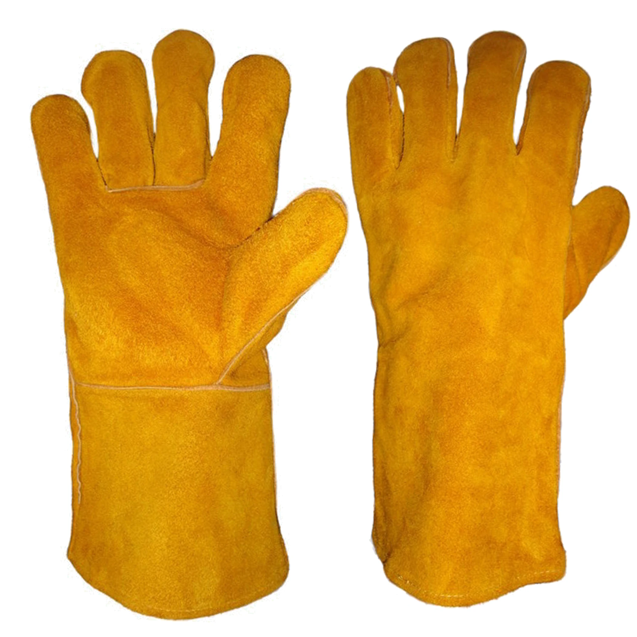 PK Industrial Safety welding gloves tig welding gloves made of cow split leather inside fleece lining