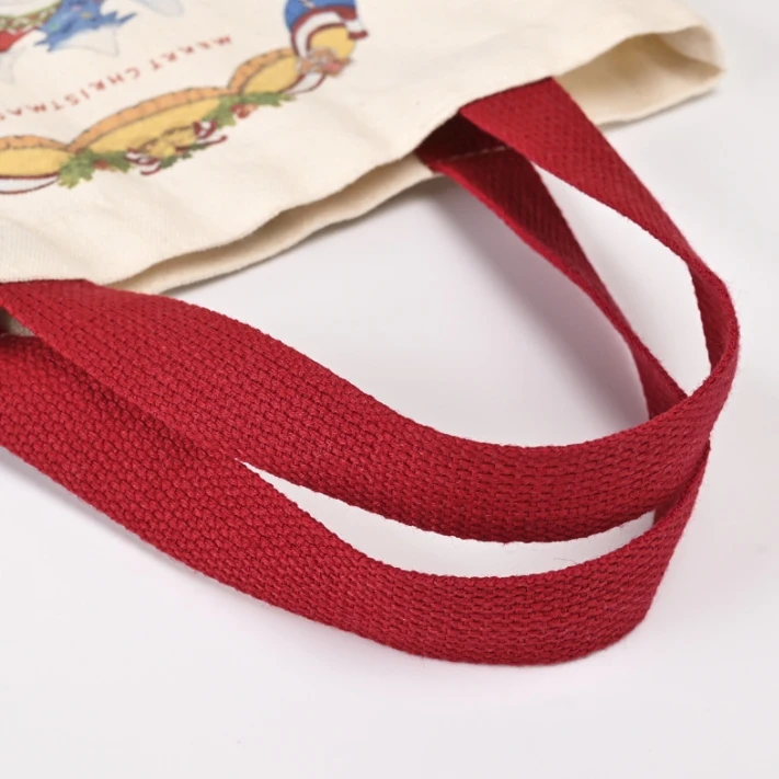 Off-the-shelf canvas bag can be customized pattern single shoulder shopping cotton bag Christmas gift hand canvas bag
