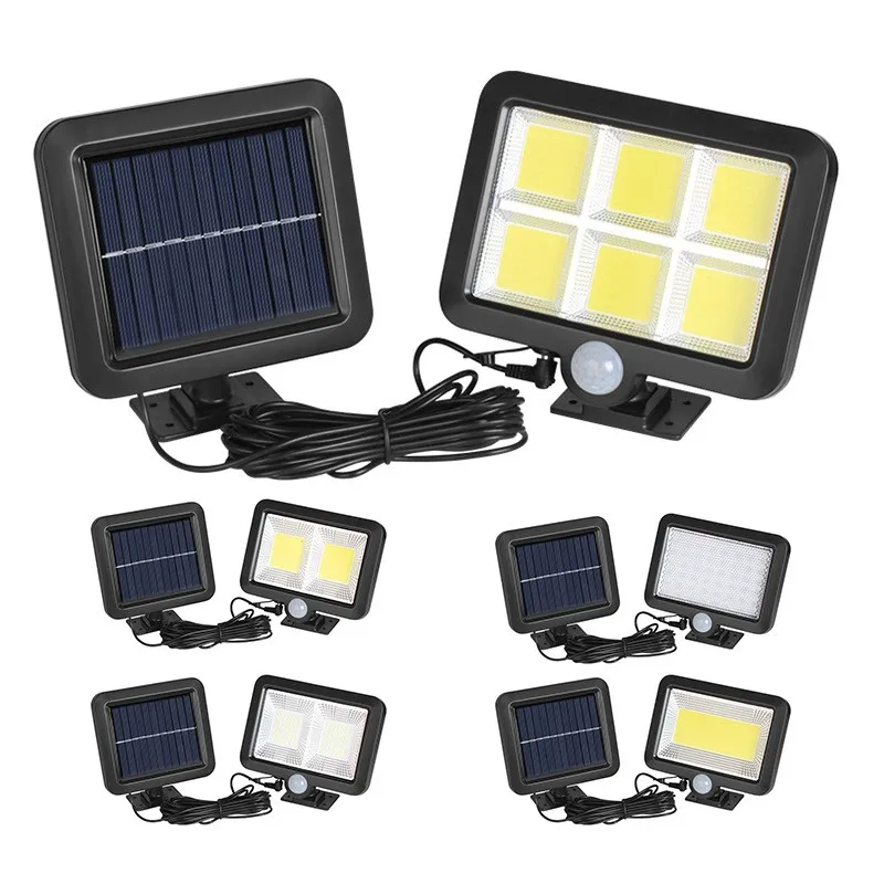 Lampara de pared con sensor PIR de movimiento al aire libre a prueba de agua luz solar con sensor LED luz de noche con sensor
