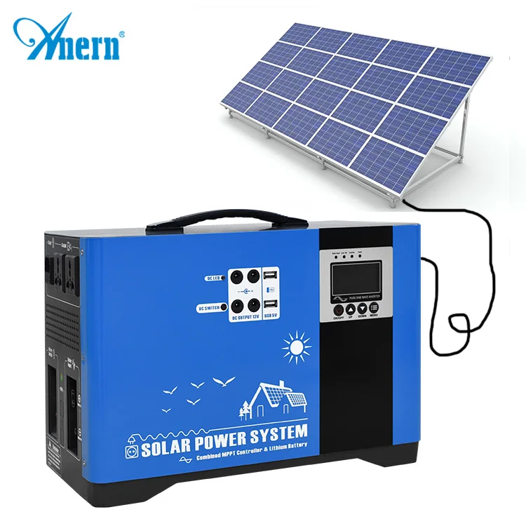Portable camping 1kw 2kw solar power generator with panel