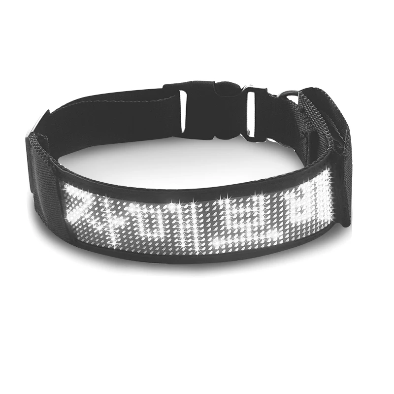 Soft Dog LED Collar led flexible display scrolling text message LED dog collars