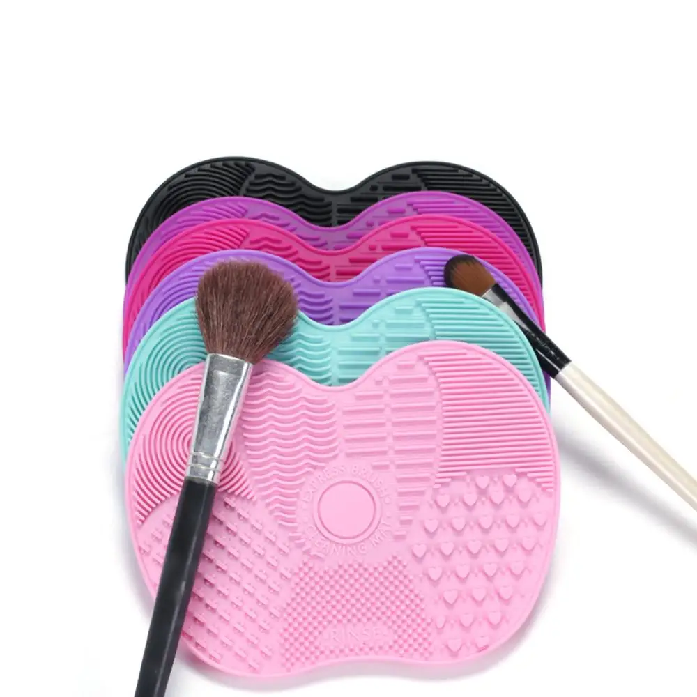 Factory Supply Mini Multi color Makeup Brush Cleaner Cleaning Pad Make Up Brushes Cleanser Silicon Makeup Brush Cleaning Mat