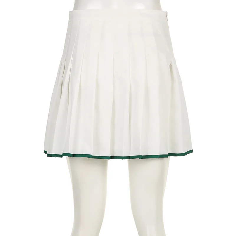 Girls Cute Modest Matching Knit 3 Pcs Outfits Tennis Skirt 2 Two Piece Set Women Clothing Pleated Skirt and Crop Top with Hat