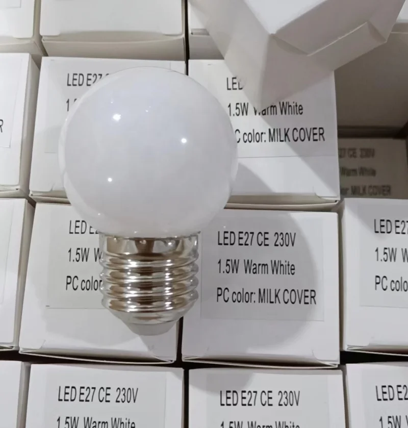 LED G45 Milk white small color bubble Christmas festive decoration light bulb