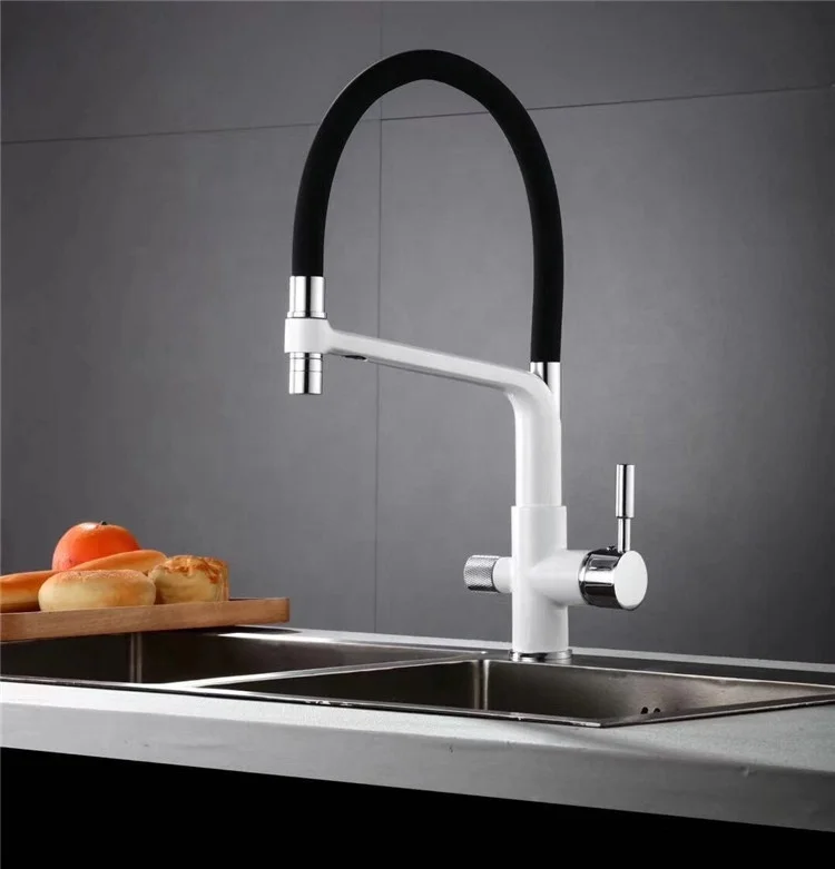 Stainless  steel filtered tap water purifier  high quality cold and hot kitchen sink faucet three way kitchen faucet