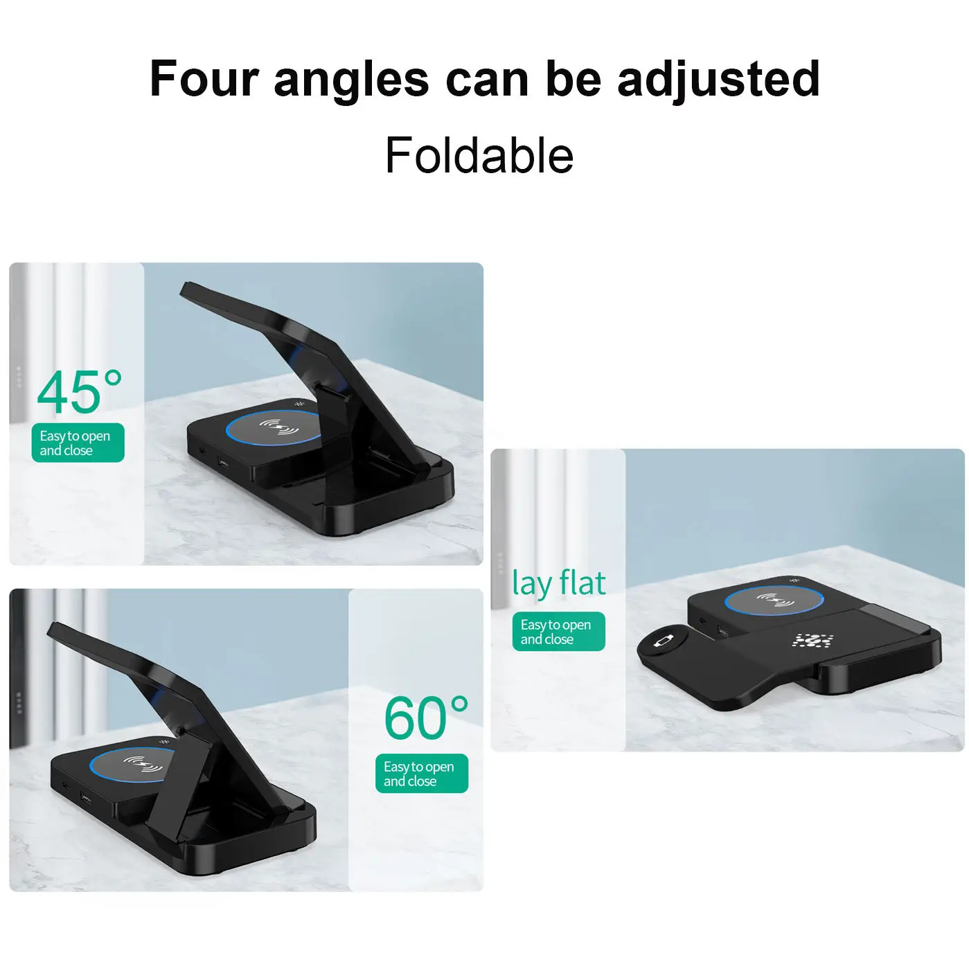 Wholesale Fast Charging Station Qi Phone Charger With Powerbank 15w 3 in 1 Wireless Charger Foldable