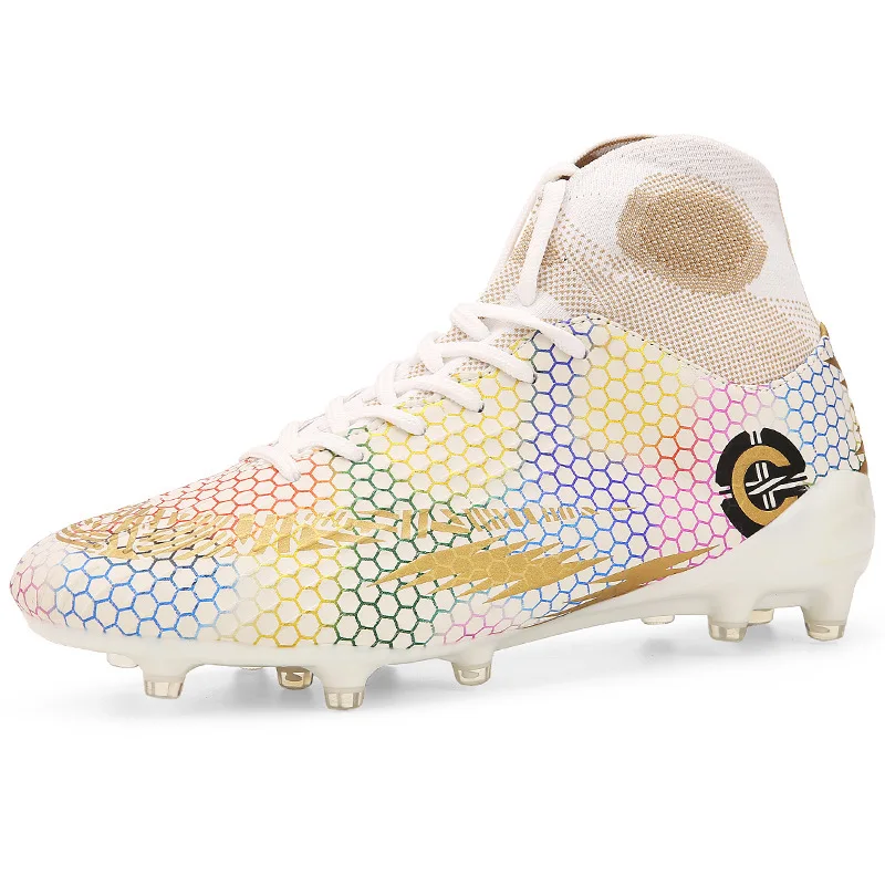 Мужские и женские профессиональные футбольные туфли с шипами высокие повседневные уличные футбольные спортивные туфли