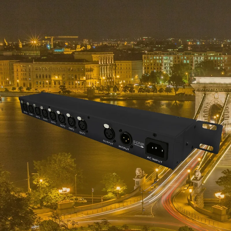 BC-818 8 Ways Rdm Splitter Dmx 512 Signal Amplifier Ac85-265V 8ch Dmx Splitter