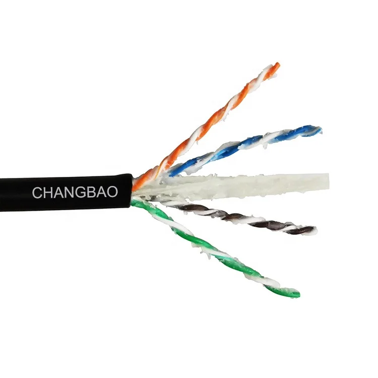 Тест-тест Changbao 23AWG 4 пары Cat 6 Водонепроницаемый прямой погрешности Lan сеть Ethernet UTP желеобразный заполненный уличный кабель Cat6