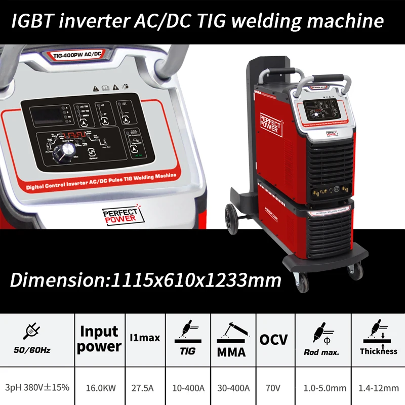 AC DC Inverter Welding Machine for Stainless Steel Aluminium Welder  High frequency 400 amp ac/dc tig welder welding machine