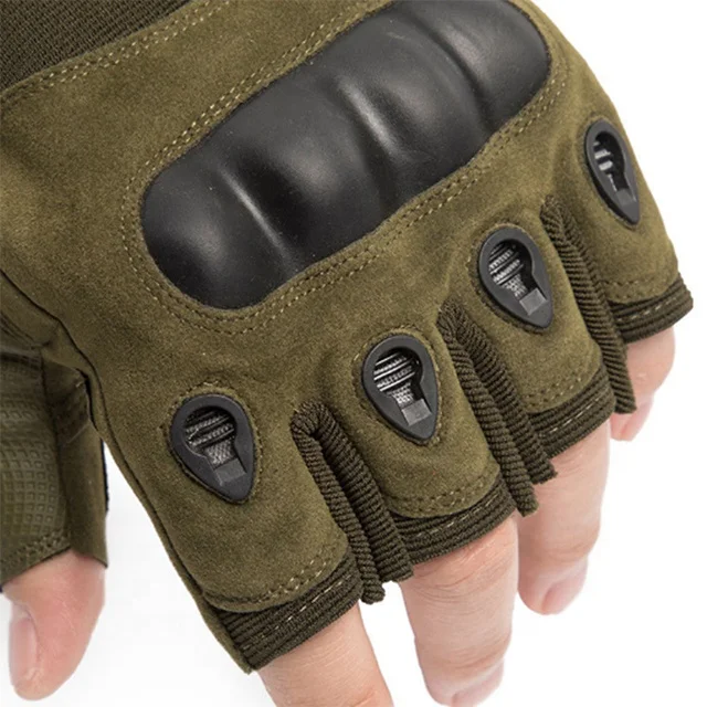 2022 Outdoor Tactical sleeve Half Finger Sports Climbing Rubber Hard Knuckle Hand Protector