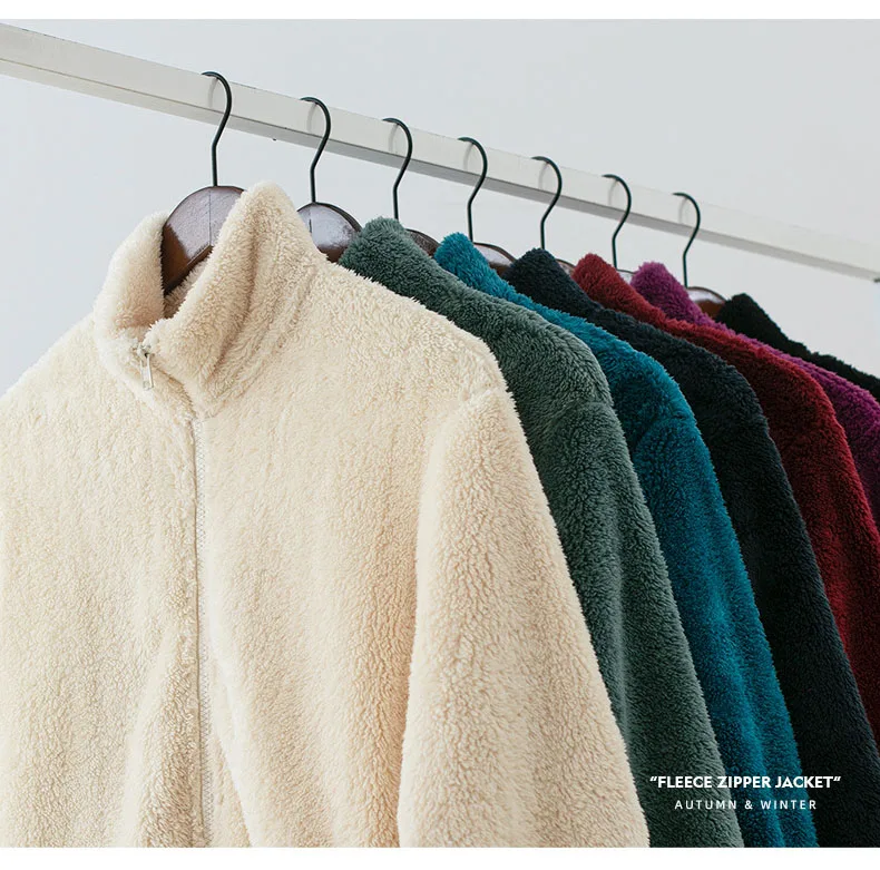 Man Jacket Winter Outdoor Fluffy Full Zip Fleece Sherpa Jacket Thick Unisex Polar Fleece Jacket